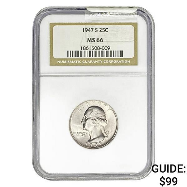 1947-S Washington Quarter NGC MS66