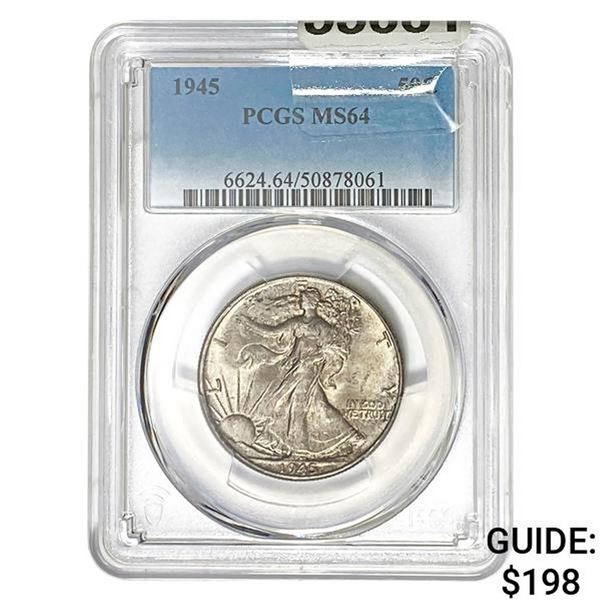 1945 Walking Liberty Half Dollar PCGS MS