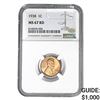 1938 1C Lincoln Cent NGC MS67 RD