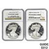 Image 1 : 2006-W 2008-W Eagle $1 NGC PF69 Ultra Cameo [2 Coins]