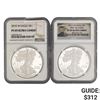 2010-W / 2012-W Eagle S$1 NGC PF69 Ultra Cameo [2 Coins]