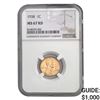 1938 1C Lincoln Cent NGC MS67 RD