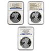 Image 1 : 2011-2016 GEM PROOF Amerian Silver Eagle Lot [3 Coins] NGC PF69/70