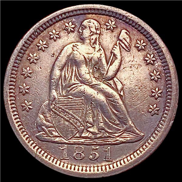 1851 Seated Liberty Dime CHOICE AU