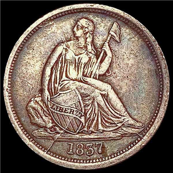 1837 Seated Liberty Dime NEARLY UNCIRCULATED
