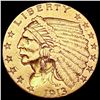 Image 1 : 1913 $2.50 Gold Quarter Eagle CLOSELY UNCIRCULATED