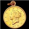 Image 1 : 1852 Rare Gold Dollar w/Gold Bezel HIGH GRADE