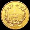 Image 2 : 1862 Rare Gold Dollar NEARLY UNCIRCULATED