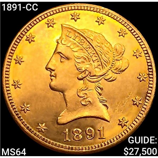 1891-CC $10 Gold Eagle CHOICE BU