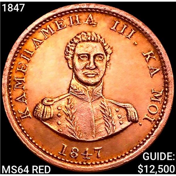 1847 Kingdom of Hawaii Cent CHOICE BU RD