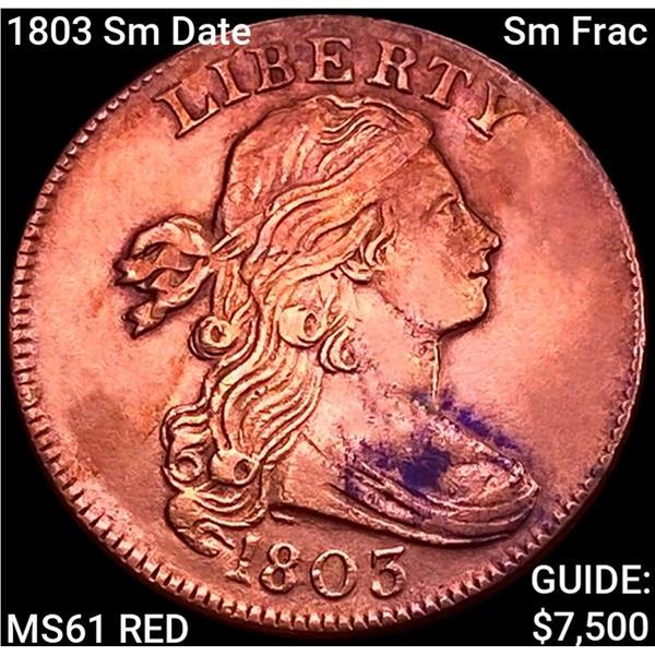 1803 Sm Date Sm Frac Draped Bust Large Cent UNCIRCULATED RD