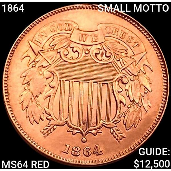 1864 SMALL MOTTO Two Cent Piece CHOICE BU RD