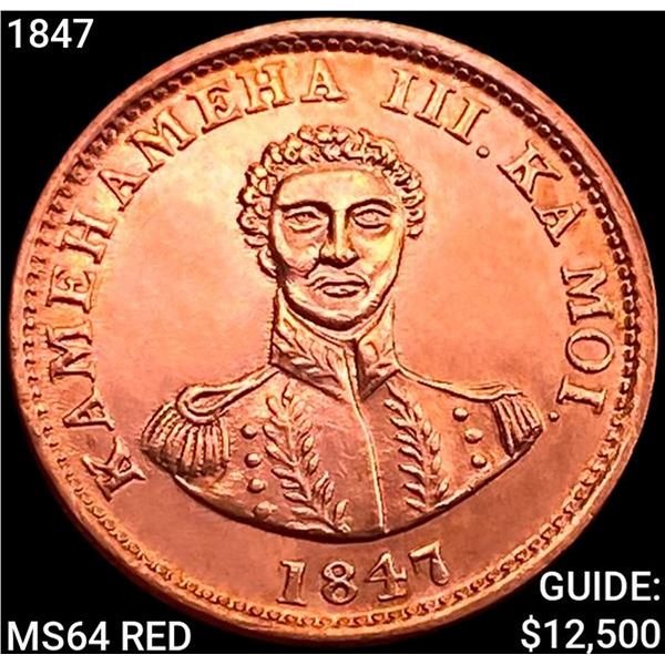 1847 Kingdom of Hawaii Cent CHOICE BU RD