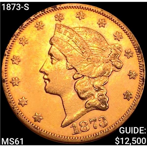 1873-S $20 Gold Double Eagle UNCIRCULATED