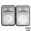 Image 1 : 1993 / 1998 Eagles $1 NGC MS69 [2 Coins]