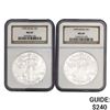 Image 1 : [2] 1999 American Silver Eagle NGC MS69