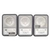 Image 2 : 2007 $1 Silver Eagle NGC Gem Unc 3 Coins