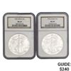 Image 1 : [2] 1992 American Silver Eagle NGC MS69