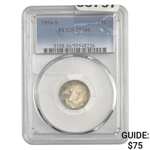 1954-S Roosevelt Dime PCGS MS66