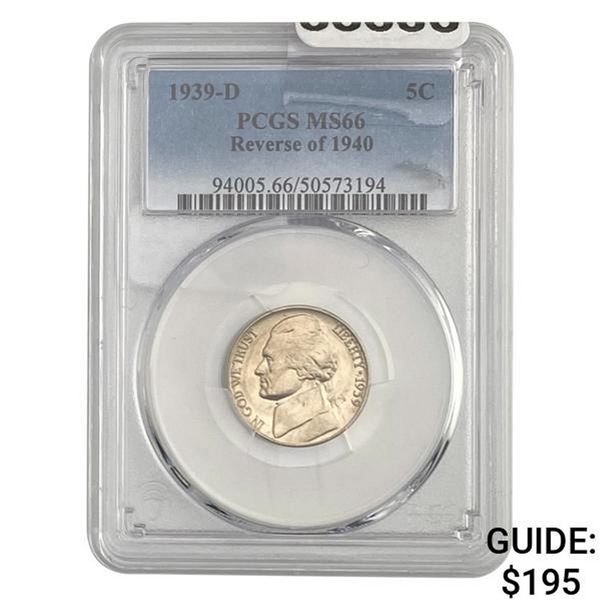 1939-D Rev of 40 Jefferson Nickel PCGS MS66