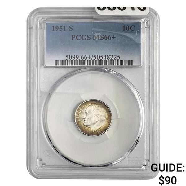 1951-S Roosevelt Dime PCGS MS66+