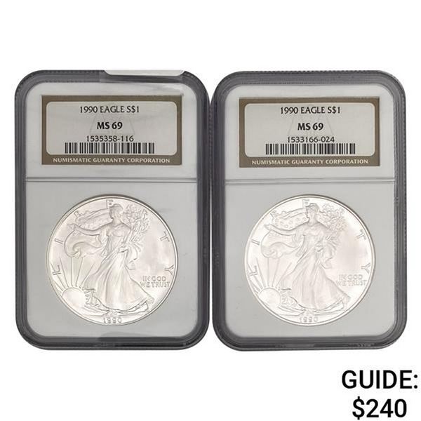 1990 American Silver Eagle NGC MS69