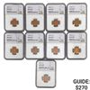 9 NGC Certified Wheat Cents 1945-1971