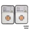 1954-S 1C NGC MS67 RD 2 Coins