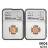 Image 1 : 1954-S 1C NGC MS67 RD 2 Coins