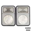 1990/1991 American Silver Eagles NGC MS69 2 Coins