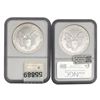 Image 2 : 1990/1991 American Silver Eagles NGC MS69 2 Coins