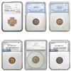 Image 1 : 1917-1933 HIGH GRADE Better Date Lincoln Wheat Cent Lot [6 Coins] NGC/SEGS/NNC/PCI MS64-67