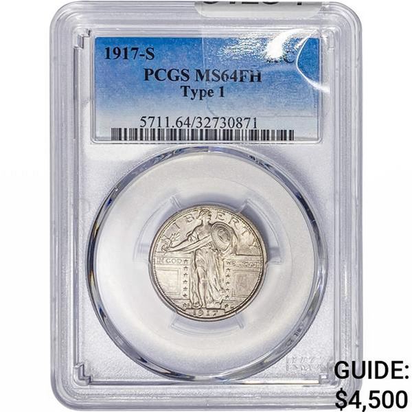 1917-S Standing Liberty Quarter PCGS MS64 FH Ty 1