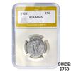 Image 1 : 1925 Standing Liberty Quarter PGA MS65
