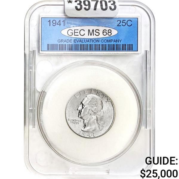 1941 25C Washington Quarter GEC MS68
