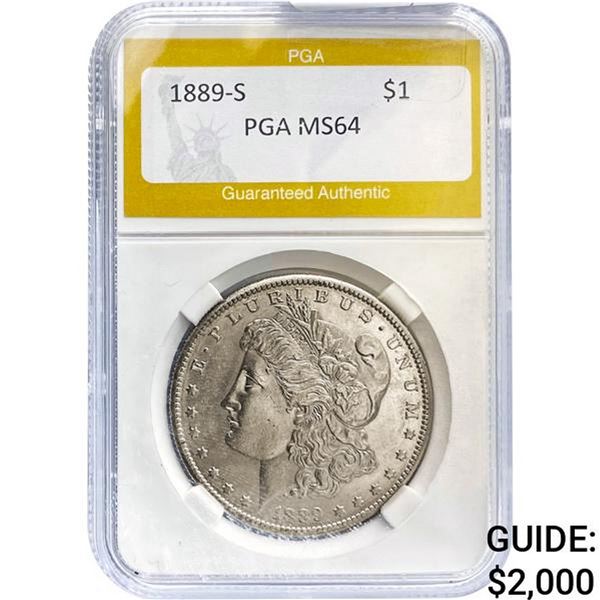 1889-S Morgan Silver Dollar PGA MS64