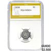 Image 1 : 1838 Seated Liberty Half Dime PGA MS63+