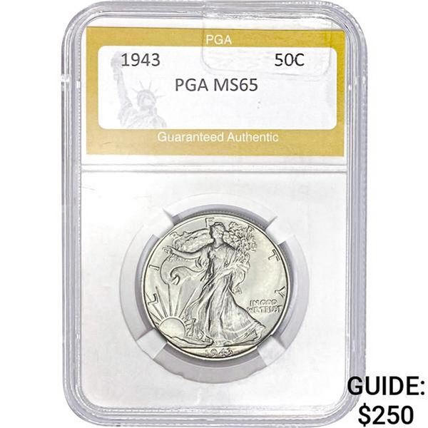 1943 Walking Liberty Half Dollar PGA MS6