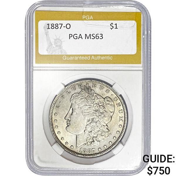 1887-O Morgan Silver Dollar PGA MS63