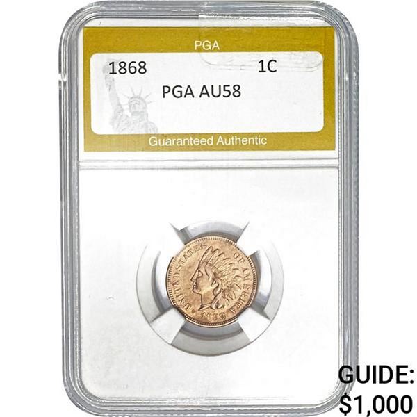 1868 Indian Head Cent PGA AU58