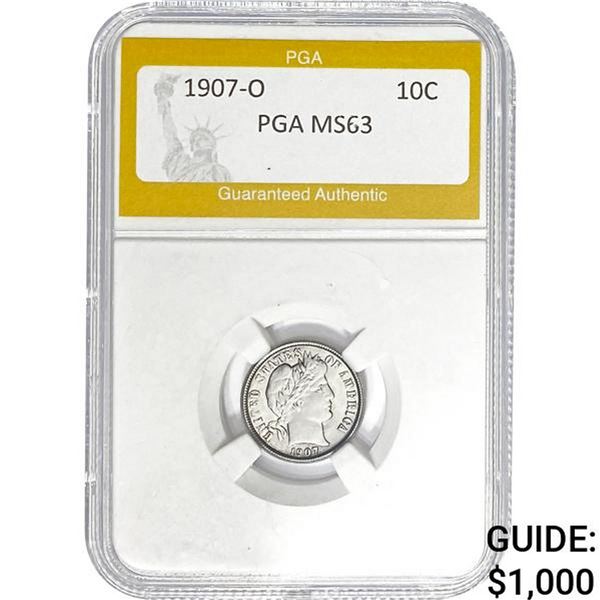 1907-O Barber Dime PGA MS63