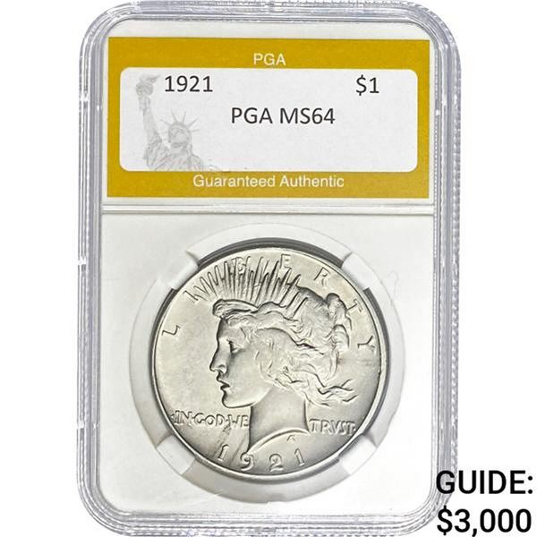 1921 Peace Dollar PGA MS64