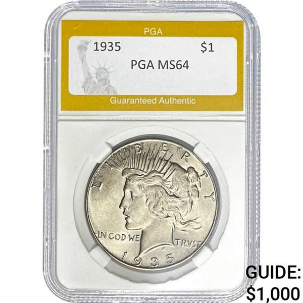 1935 Peace Dollar PGA MS64
