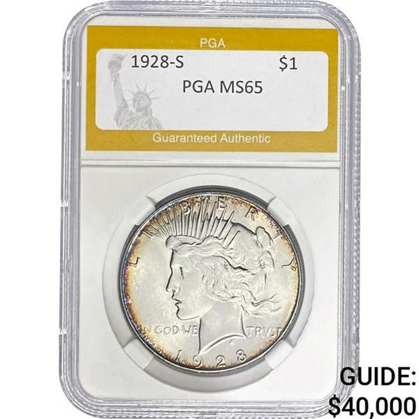 1928-S Peace Dollar PGA MS65