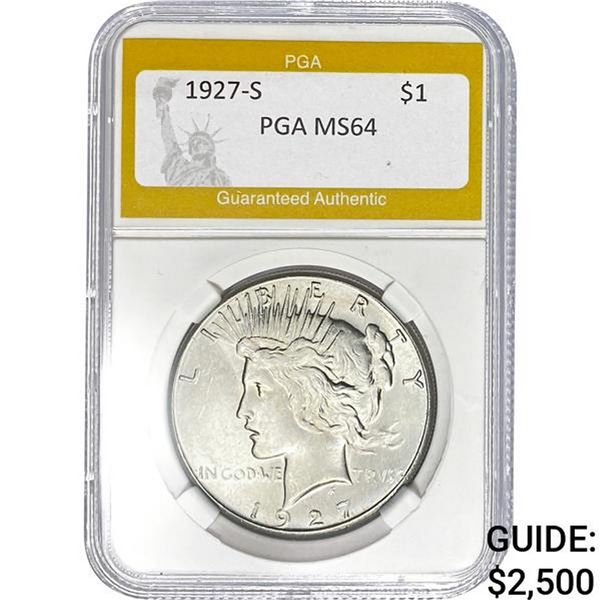 1927-S Peace Dollar PGA MS64
