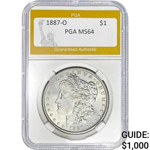1887-O Morgan Silver Dollar PGA MS64