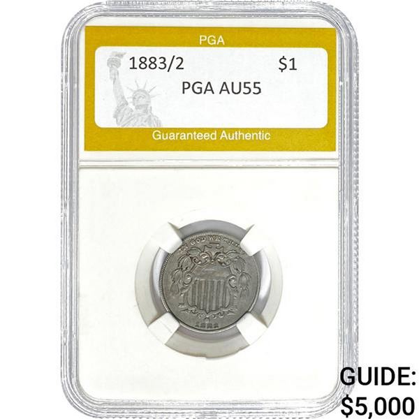 1883/2 Shield Nickel PGA AU55