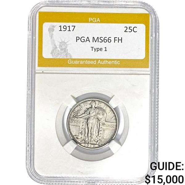 1917 25C Standing Liberty PGA MS66 FH Ty1