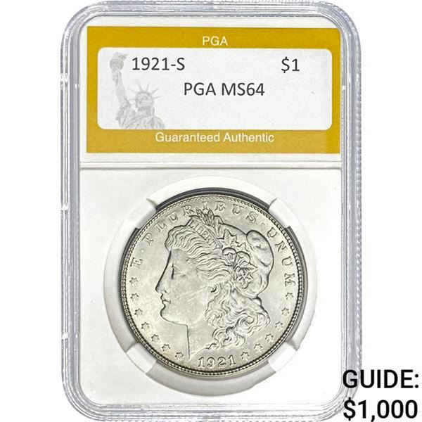 1921-S Morgan Dollar PGA MS64