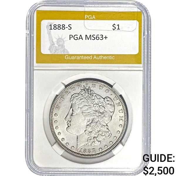 1888-S Morgan Silver Dollar PGA MS63+